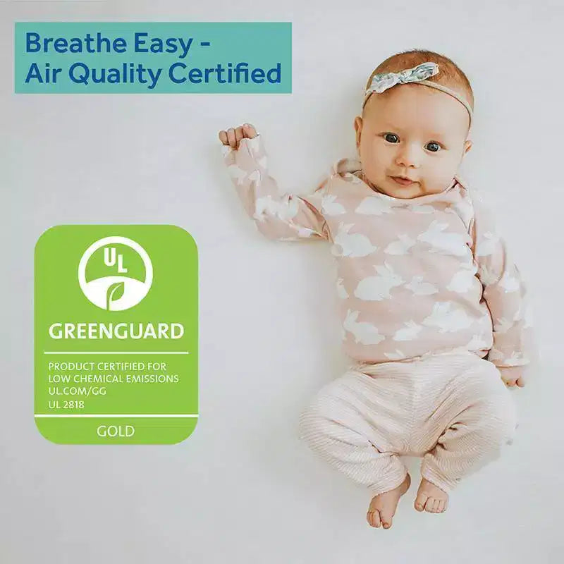 Colchón Sealy Butterfly transpirable de punto para cuna y cama infantil: firme, hipoalergénico, funda impermeable, espuma de alta densidad