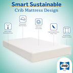 Colchón Sealy Butterfly transpirable de punto para cuna y cama infantil: firme, hipoalergénico, funda impermeable, espuma de alta densidad