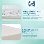 Colchón Sealy Butterfly transpirable de punto para cuna y cama infantil: firme, hipoalergénico, funda impermeable, espuma de alta densidad