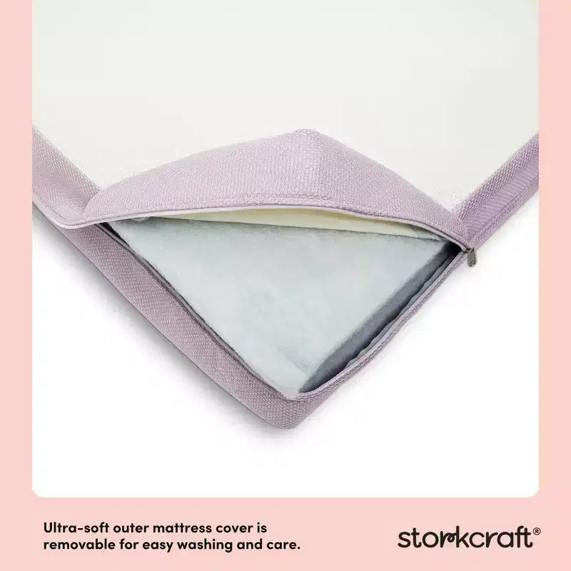 Colchón para cuna y cama infantil de doble cara, de malla prémium de 6" "Grow-with-Me": firme, resistente al agua, funda extraíble, sin espuma