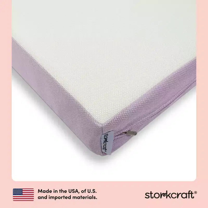 Colchón para cuna y cama infantil de doble cara, de malla prémium de 6" "Grow-with-Me": firme, resistente al agua, funda extraíble, sin espuma