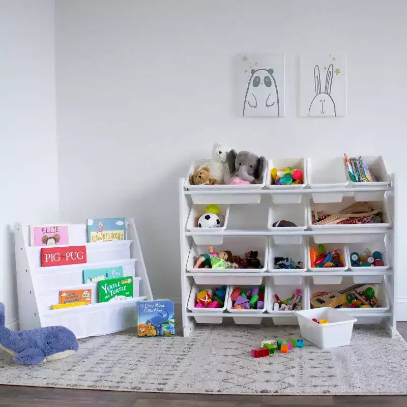 Estantería para libros infantiles Cambridge Collection blanca - Humble Crew: Librería decorativa para niños pequeños, 4 estantes, material MDF