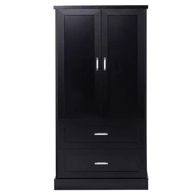 Armario de almacenamiento alto para baño Whisen, Armario con dos puertas y cajones