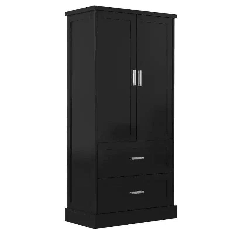 Armario de almacenamiento alto para baño Whisen, Armario con dos puertas y cajones