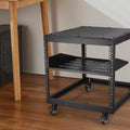 Estante de rack de servidor 2U, 16/406 mm de profundidad, 50 libras de capacidad de carga máxima, estante de montaje en rack ventilado tipo voladizo o montaje en pared con bandeja, buena circulación de aire