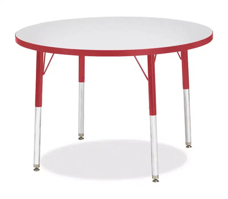 Jonti-Craft Berries Adult Height Color Edge Round Table (36 x 36) in Red