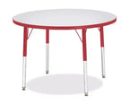 Mesa redonda Jonti-Craft Berries de altura para adultos con borde de color (36 x 36) en rojo
