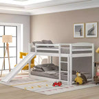 Okak Bunk Bed Twin Over Twin with Convertible Slide and Stairs Solid Pine Wood Loft Bunk Bed for Kids, Girls, Boys Easy Assemble