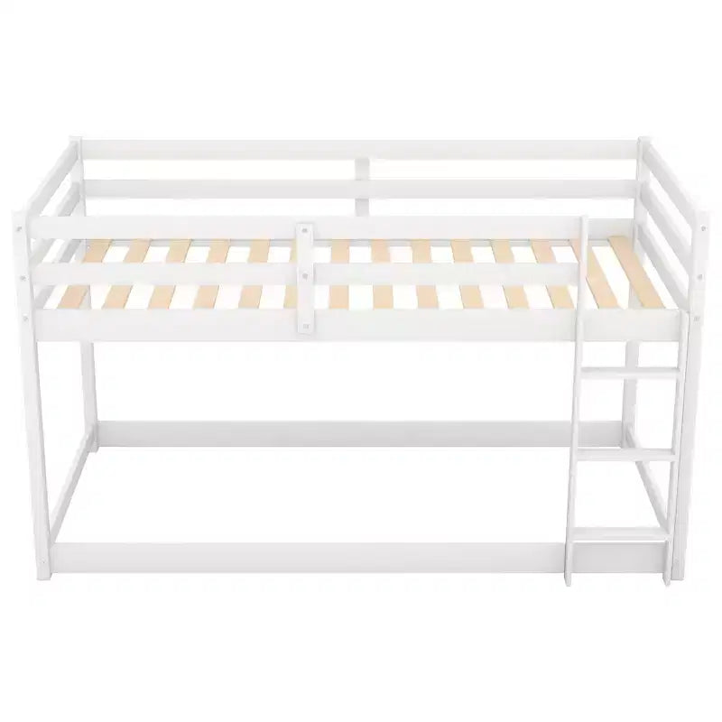 Litera doble con tobogán convertible y escaleras de madera de pino maciza, litera elevada para niños y niñas, fácil de montar