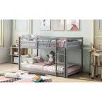 Litera doble con tobogán convertible y escaleras de madera de pino maciza, litera elevada para niños y niñas, fácil de montar