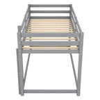 Litera doble con tobogán convertible y escaleras de madera de pino maciza, litera elevada para niños y niñas, fácil de montar