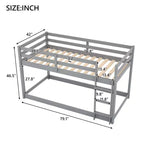 Litera doble con tobogán convertible y escaleras de madera de pino maciza, litera elevada para niños y niñas, fácil de montar