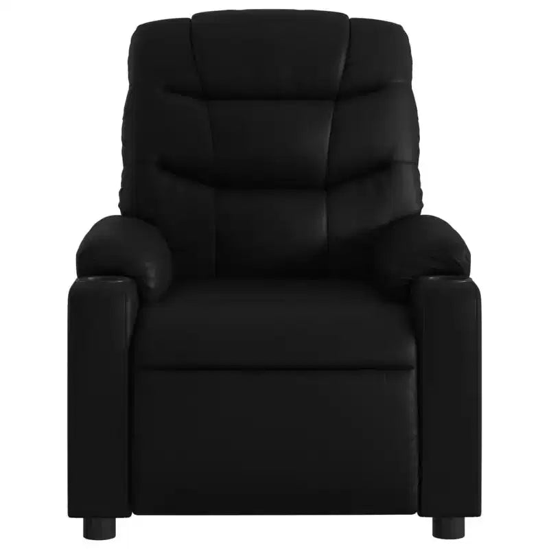 vidaXL Massage Recliner Chair Black Faux Leather, Metal, Engineered Wood Single