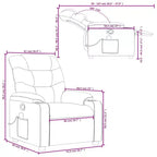 Sillón reclinable de masaje, cuero sintético negro, metal, madera manufacturada, individual