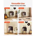 Soporte para tocadiscos, soporte para tocadiscos de 2 niveles con 4 gabinetes, con capacidad para 100 álbumes, gabinete de almacenamiento de discos de vinilo de madera, marrón