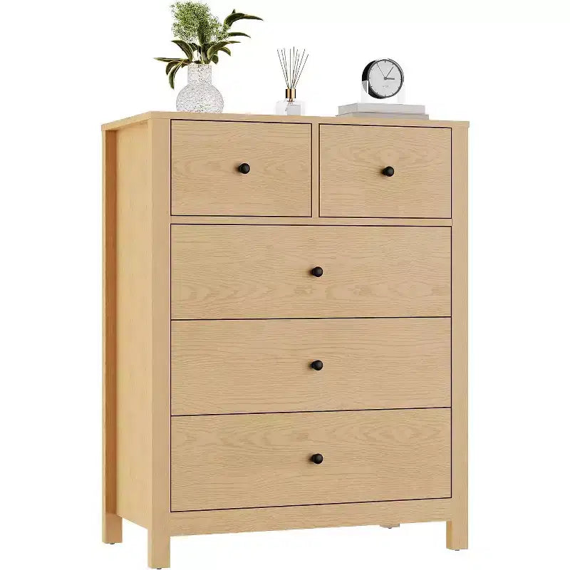 29 Cómoda de 5 cajones con cajones profundos y pomos de metal, cómoda moderna de madera para dormitorio, entrada y habitación infantil