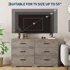 Cómoda Garvee Modern de 6 cajones con estructura duradera y cajones profundos, para el hogar, la oficina, la sala de estar