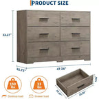 Cómoda Garvee Modern de 6 cajones con estructura duradera y cajones profundos, para el hogar, la oficina, la sala de estar