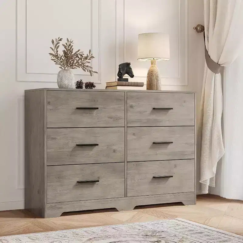 Cómoda Garvee Modern de 6 cajones con estructura duradera y cajones profundos, para el hogar, la oficina, la sala de estar