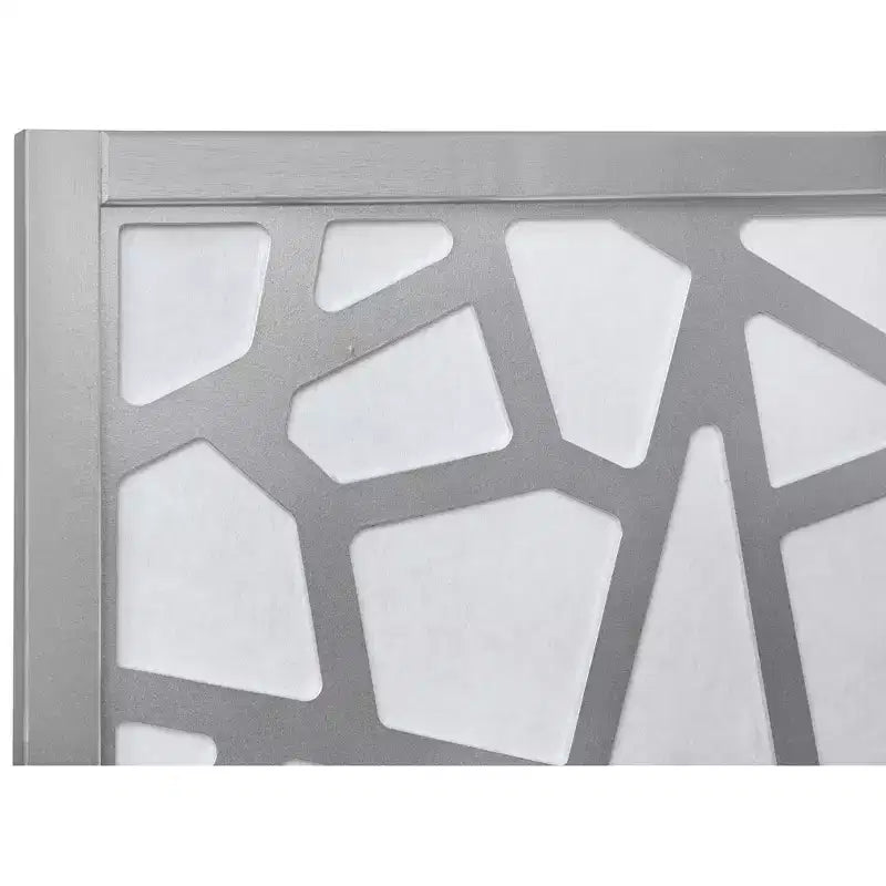Divisor de Ambiente de 4 Paneles Plateado con Patrón de Grieta de Hielo 70x70x1