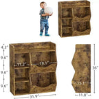 Estantería Acekool para niños y organizador de juguetes, estantería de 3 niveles con 5 cubos, expositor de doble cara y estante superior para sala de juegos, dormitorio, blanco