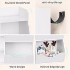 Estantería Acekool para niños y organizador de juguetes, estantería de 3 niveles con 5 cubos, expositor de doble cara y estante superior para sala de juegos, dormitorio, blanco