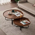 2Pcs Nesting Coffee Table, 20+28 Living Room Center Table with Fluted Design, Modern Side Table Sofa Table for Living Room Reception Room