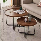 Mesa de centro anidable de 2 piezas, mesa central de sala de estar de 20+28 con diseño acanalado, mesa auxiliar moderna, mesa de sofá para sala de estar, sala de recepción