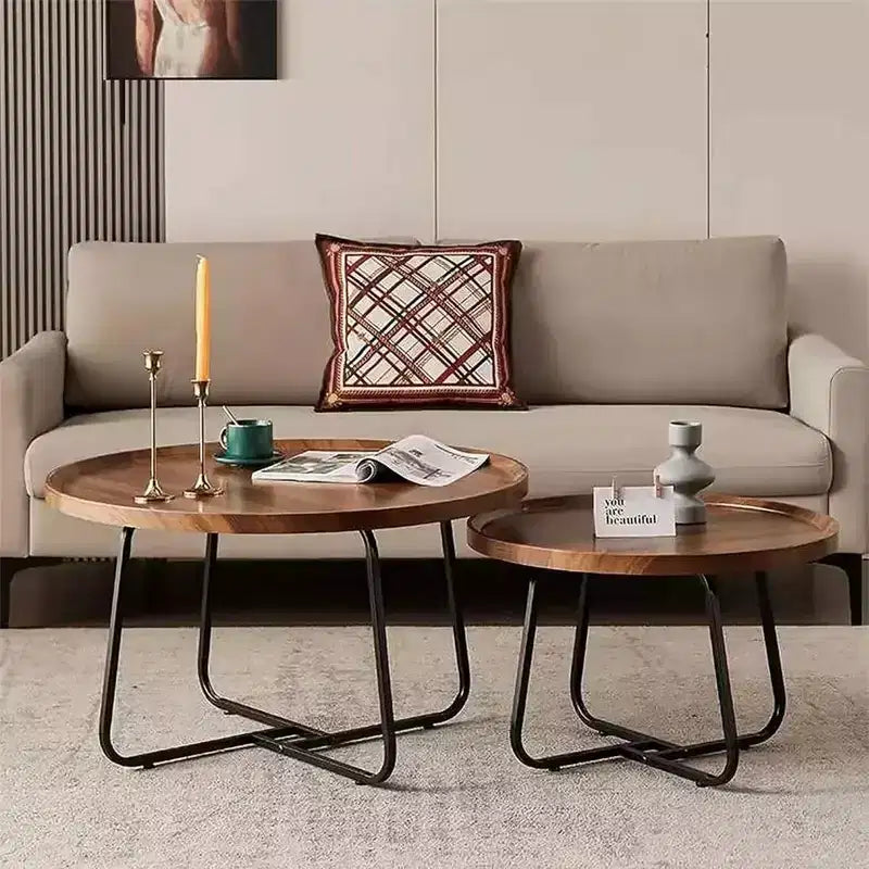 Mesa de centro anidable de 2 piezas, mesa central de sala de estar de 20+28 con diseño acanalado, mesa auxiliar moderna, mesa de sofá para sala de estar, sala de recepción