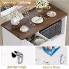 Aparador con Gabinete de Almacenamiento, Estantes Ajustables, Soporte para Microondas, Cajón, Puertas Individuales y Dobles, Solución de Muebles para Comedor