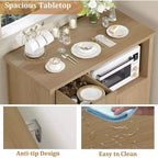 Aparador con Gabinete de Almacenamiento, Estantes Ajustables, Soporte para Microondas, Cajón, Puertas Individuales y Dobles, Solución de Muebles para Comedor