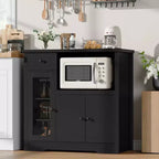 Aparador con Gabinete de Almacenamiento, Estantes Ajustables, Soporte para Microondas, Cajón, Puertas Individuales y Dobles, Solución de Muebles para Comedor