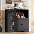 Buffet Sideboard with Storage Cabinet, Adjustable Shelves, Microwave Stand, Drawer, Single and Double Doors, Dining Room Furniture Solution