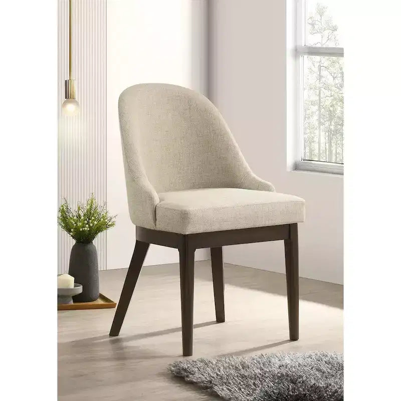 Silla de comedor lateral tapizada Reseda, color avena (paquete de 2)