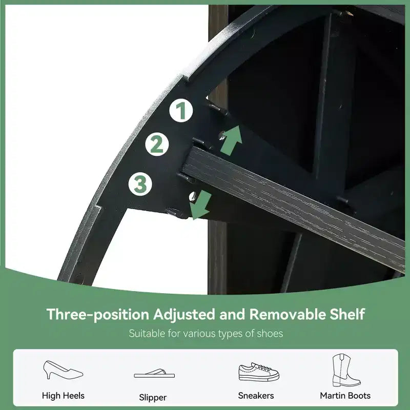 Zapatero con 2 Cajones Abatibles, Organizador de Zapatos de Ratán Natural con Patas Metálicas y Estante Ajustable