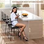 CuisinSmart Juego de taburetes de bar, taburetes de bar tapizados de altura de mostrador con respaldo y reposapiés, taburetes de bar de cocina para isla, barra de mostrador