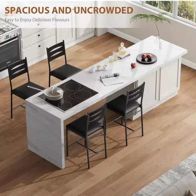 CuisinSmart Juego de taburetes de bar, taburetes de bar tapizados de altura de mostrador con respaldo y reposapiés, taburetes de bar de cocina para isla, barra de mostrador