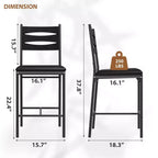 CuisinSmart Juego de taburetes de bar, taburetes de bar tapizados de altura de mostrador con respaldo y reposapiés, taburetes de bar de cocina para isla, barra de mostrador