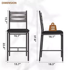CuisinSmart Juego de taburetes de bar, taburetes de bar tapizados de altura de mostrador con respaldo y reposapiés, taburetes de bar de cocina para isla, barra de mostrador
