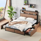GDFStudio Lewis Modern Queen Size Storage Bed Frame with 4 Drawers