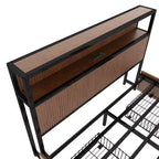 Base de cama GDFStudio Lewis moderna tamaño queen con almacenamiento y 4 cajones