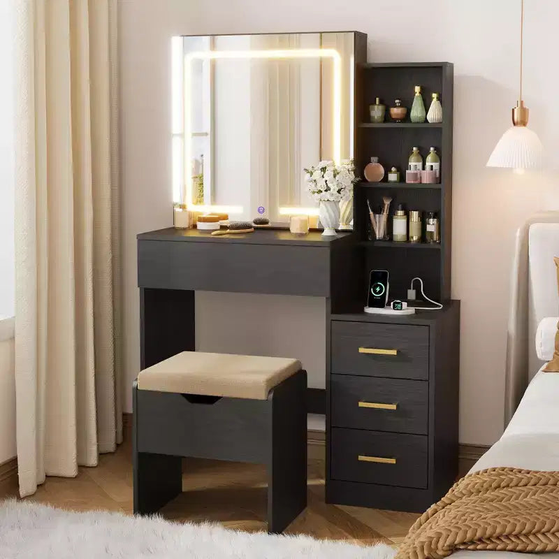 Aparador con buffet de 55 pulgadas con almacenamiento, barra de café con estantes ajustables, 3 cajones y 4 puertas minimalistas, mueble de almacenamiento largo para la cocina