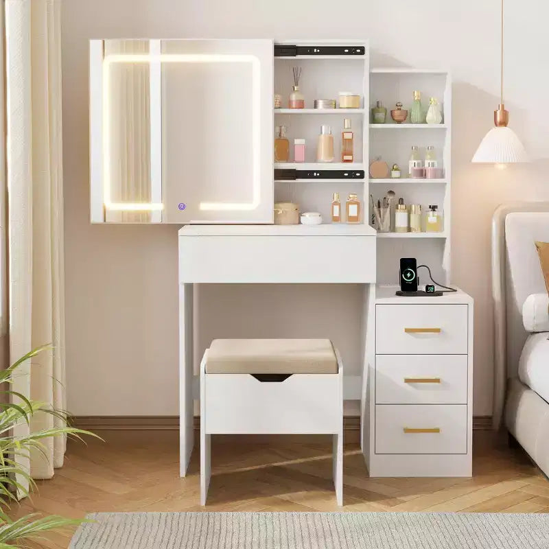Aparador con buffet de 55 pulgadas con almacenamiento, barra de café con estantes ajustables, 3 cajones y 4 puertas minimalistas, mueble de almacenamiento largo para la cocina