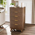 Karl Home 5-Drawer Brown Particle Board 23.7in. W Chest of Drawer