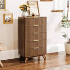 Cómoda Karl Home de 5 cajones de aglomerado marrón de 23.7 pulgadas de ancho