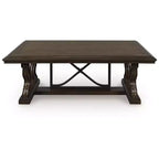 Mesa de Centro Maylee - Acabado Marrón Oscuro con Patas de Diseño de Pergamino
