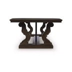Mesa de Centro Maylee - Acabado Marrón Oscuro con Patas de Diseño de Pergamino
