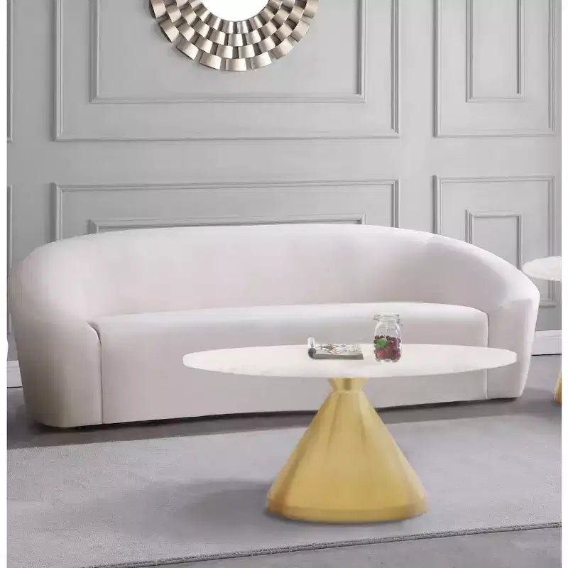 Mesa de centro Emery de mármol blanco