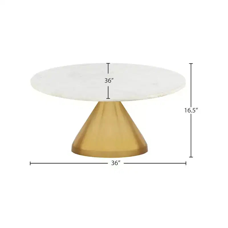 Mesa de centro Emery de mármol blanco