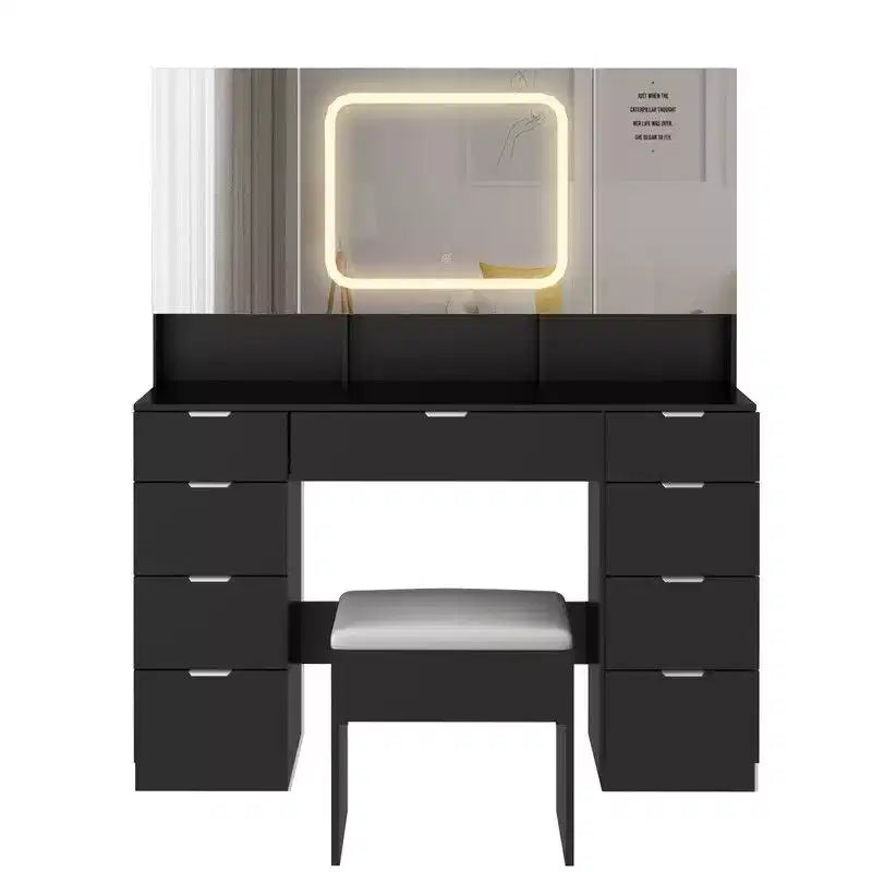 Black Vanity Table Set
